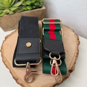 Unbranded Handbag Straps Women Black Green Red Striped Webbing Preppy OS